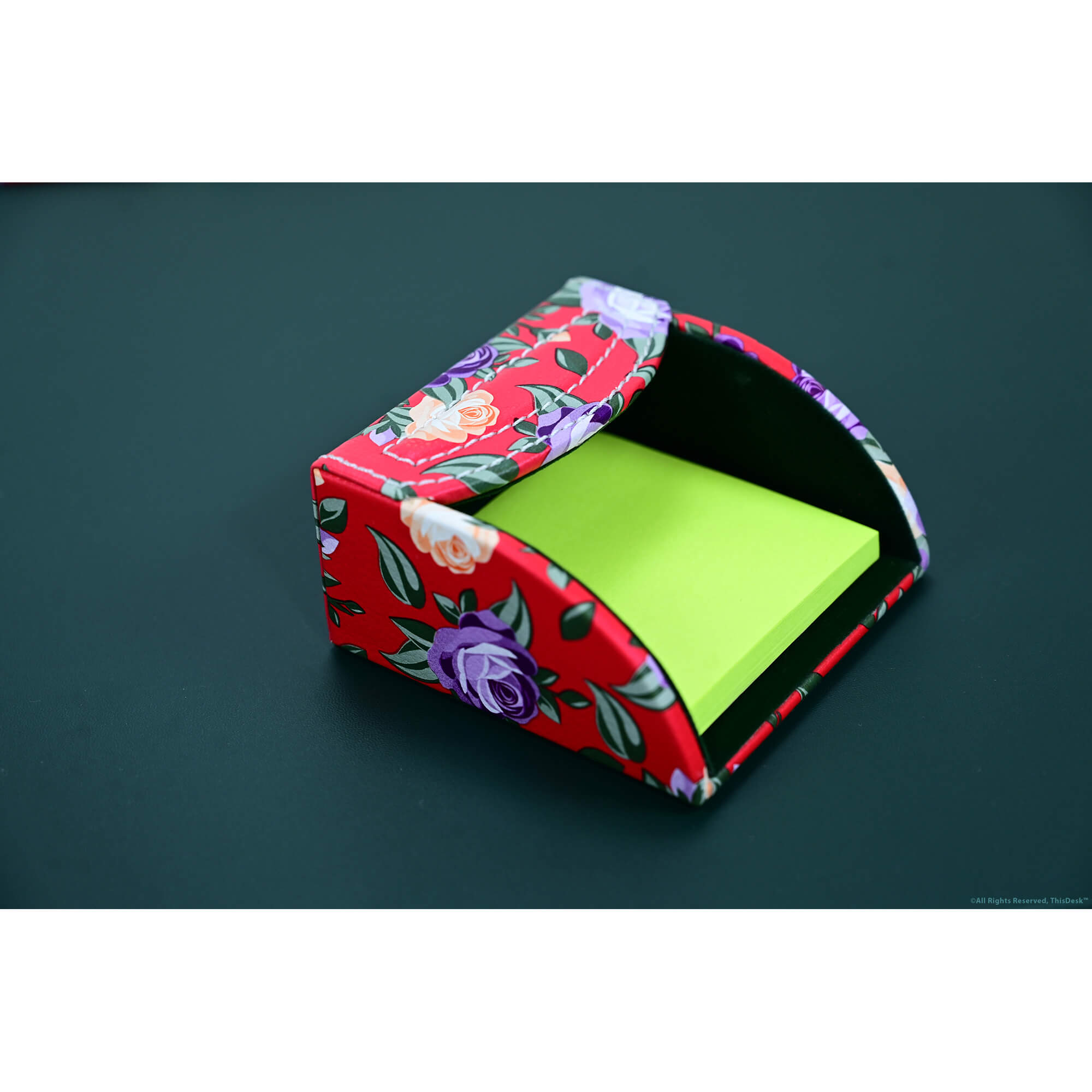 Home/Office 5pc Desk Accessory Set - Floral Red