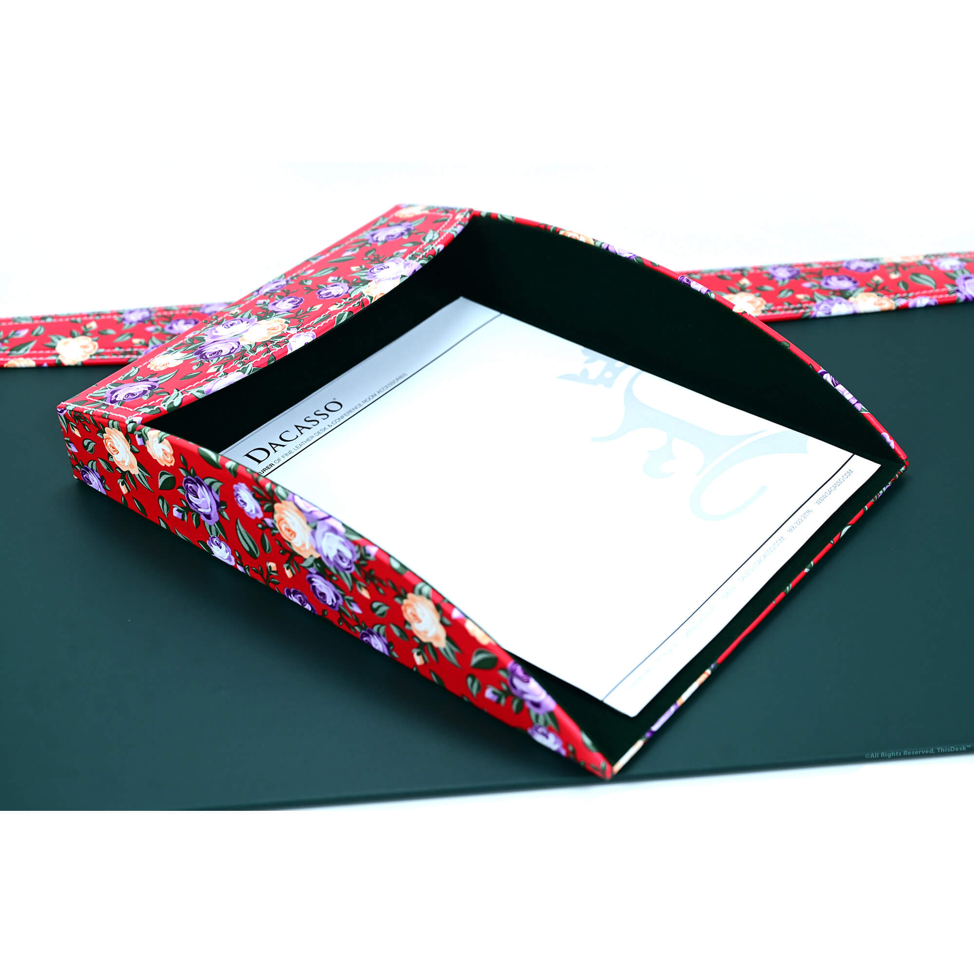 Home/Office 5pc Desk Accessory Set - Floral Red
