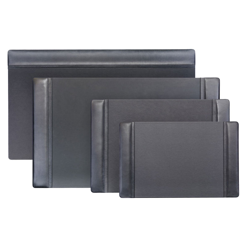 Classic Black Leather 34 x 20 Side-Rail Desk Pad