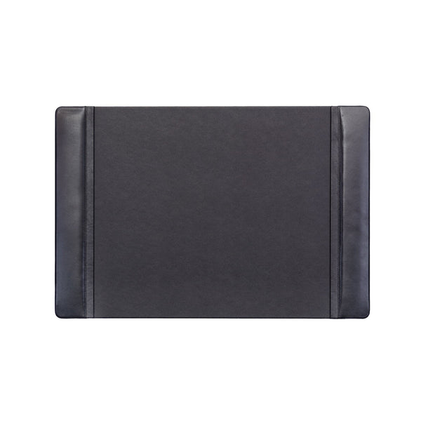 Classic Black Leather 25.5" x 17.25" Side-Rail Desk Pad