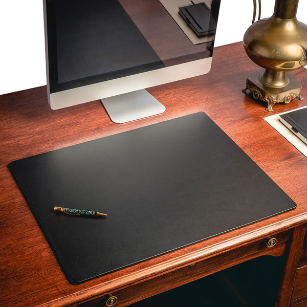 Classic Black Leather 24" x 19" Desk Mat without Rails
