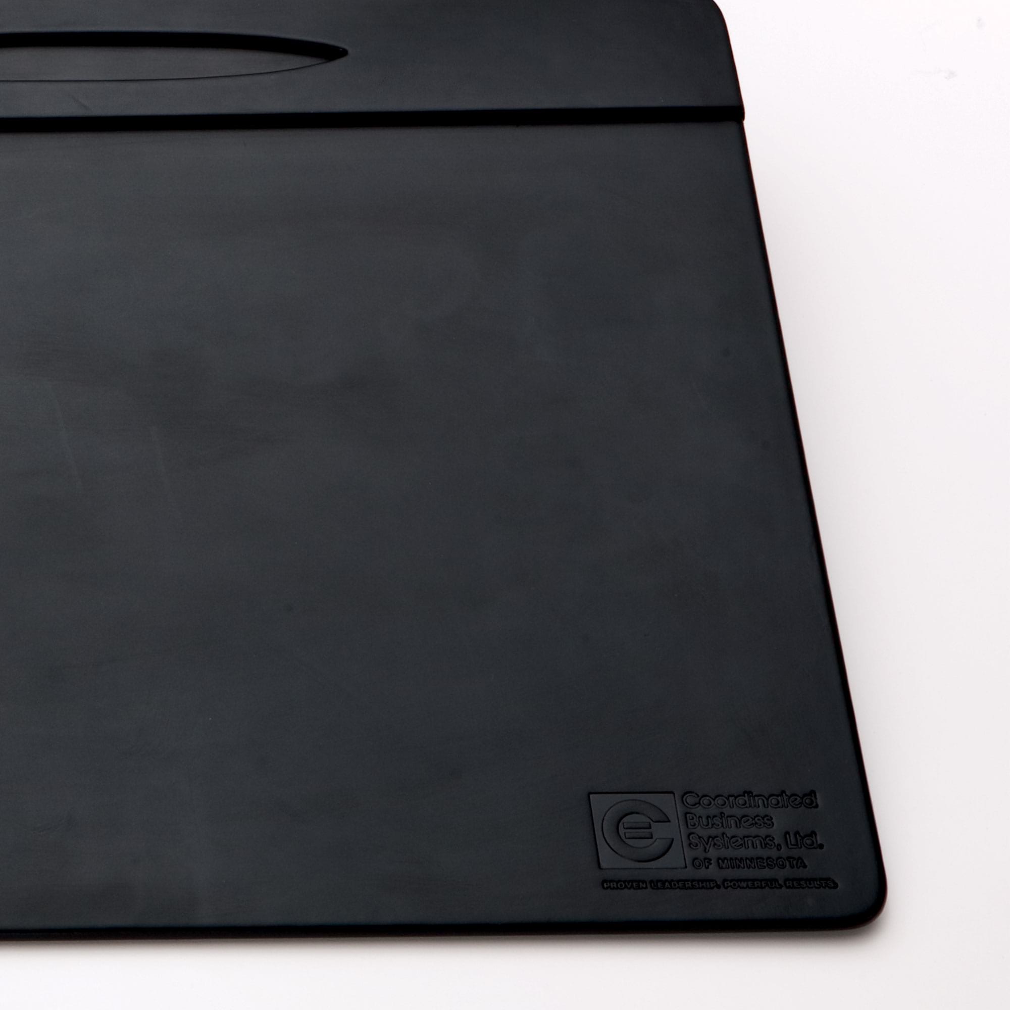 Classic Black Leather Conference Pad with Top-Rail Pen Well, 17 x 14