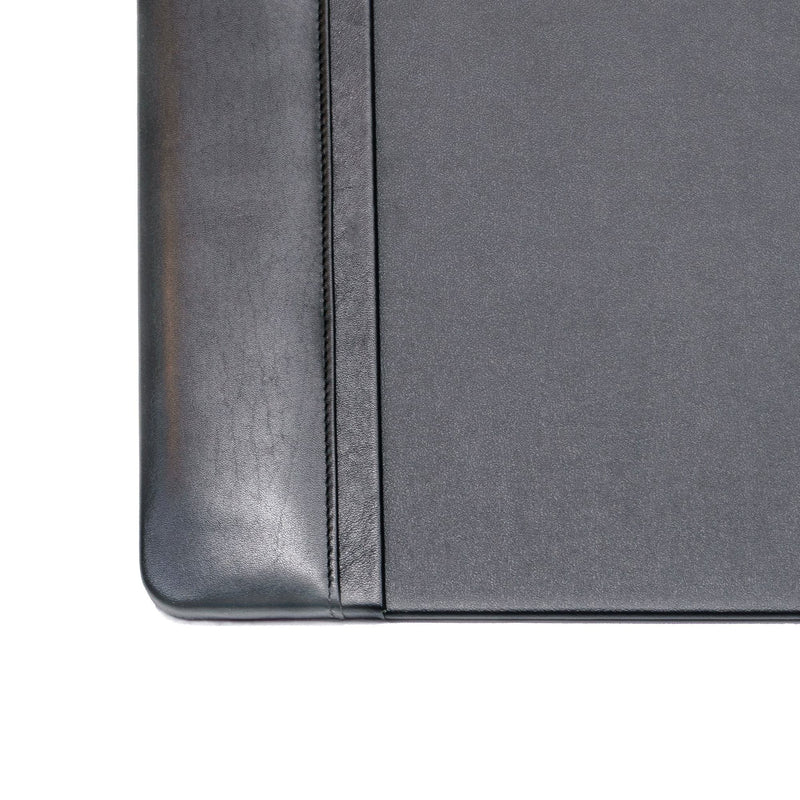 Classic Black Leather 38" x 24" Side-Rail Desk Pad