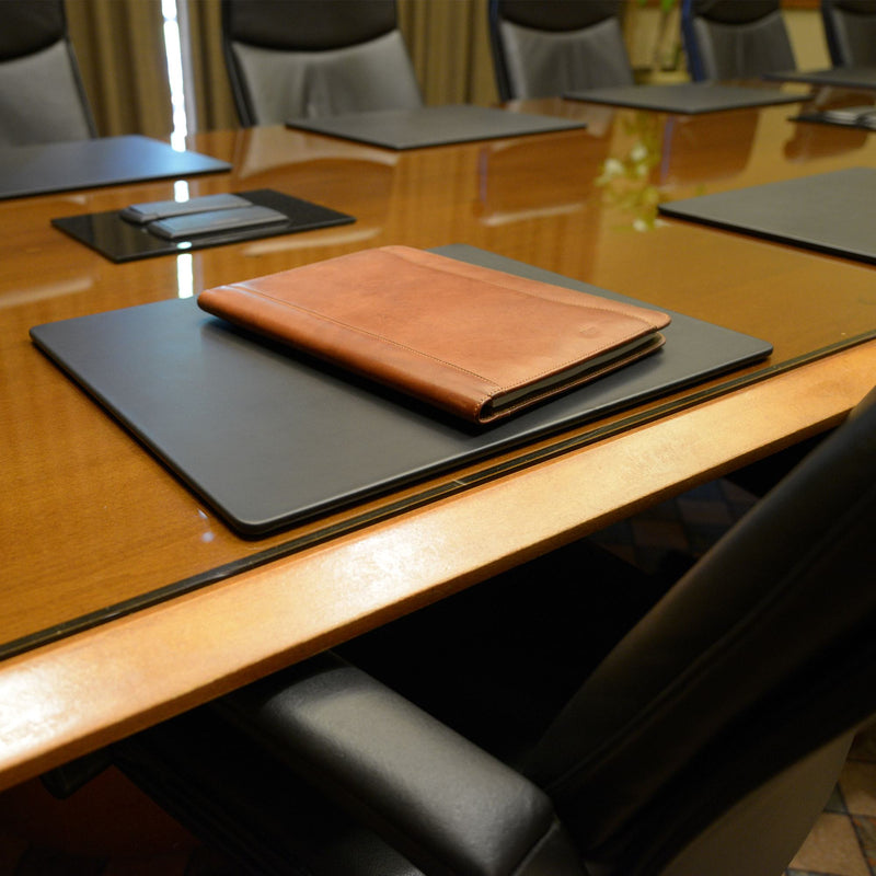 Black Leatherette 20" x 16" Conference Table Pad