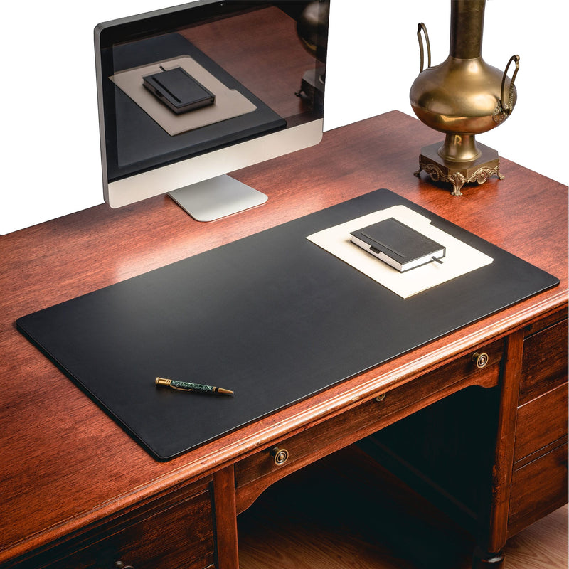Black Leatherette 38" x 24" Desk Mat without Rails