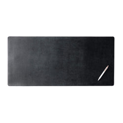 Black Bonded Leather 32" x 15" No Core Rollable Desk Mat/Pad