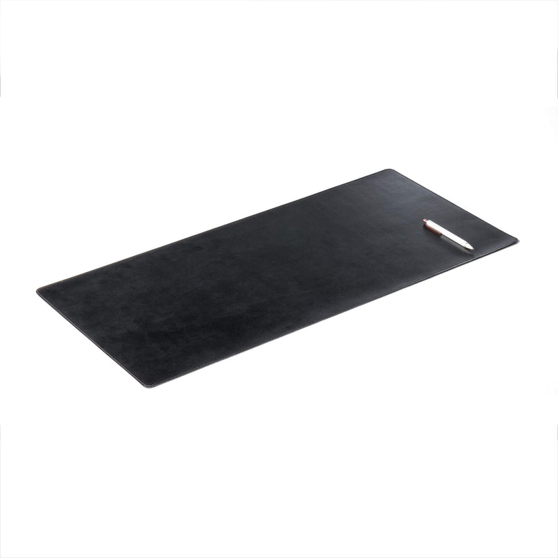 Black Bonded Leather 32" x 15" No Core Rollable Desk Mat/Pad
