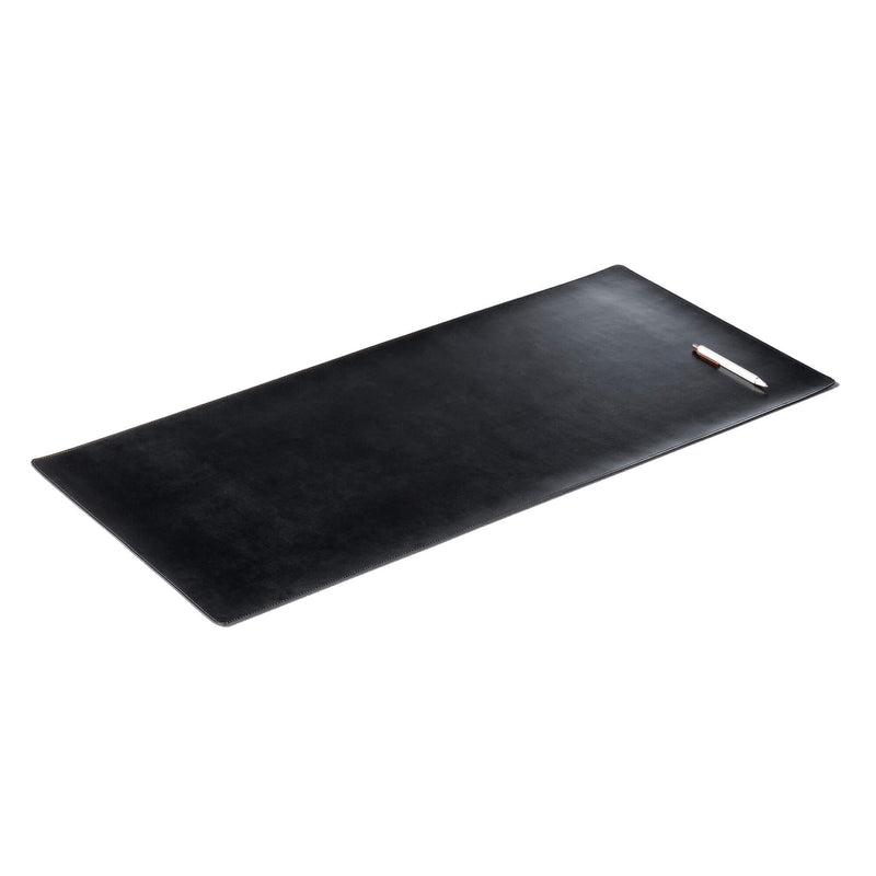 Black Bonded Leather 36" x 17" No Core Rollable Desk Mat/Pad