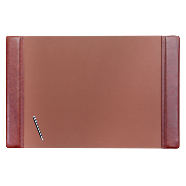 Mocha Leather 38" x 24" Side-Rail Desk Pad