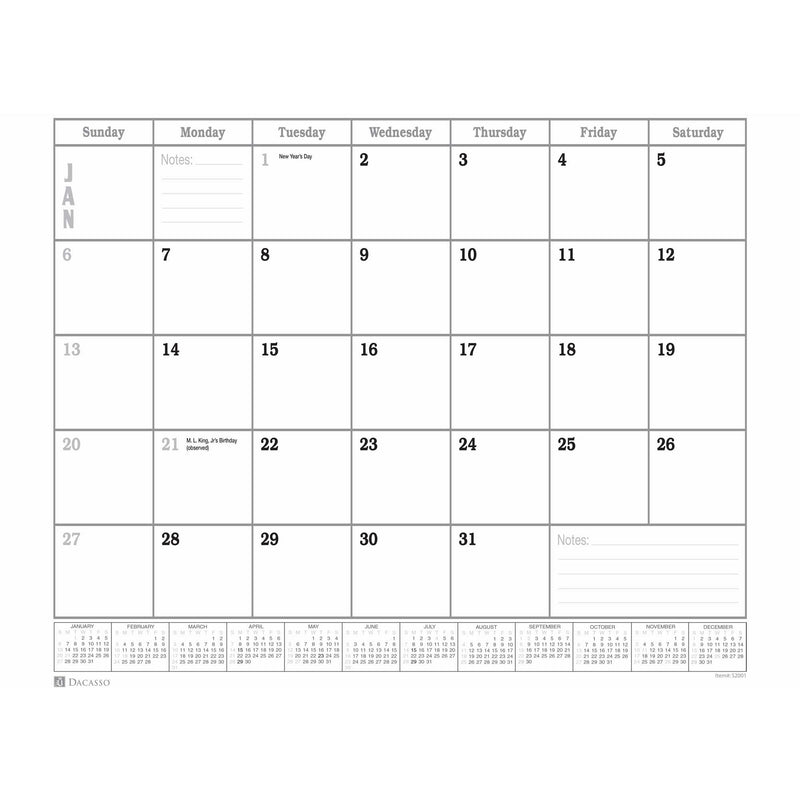 Sienna Brown Leather Desk Pad w/ 2024 Calendar Insert, 25.5 x 17.25