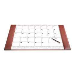 Sienna Brown Leather Desk Pad w/ 2024 Calendar Insert, 34 x 20