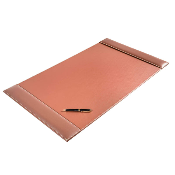 Sienna Brown Leather Desk Pad w/ 2024 Calendar Insert, 34 x 20