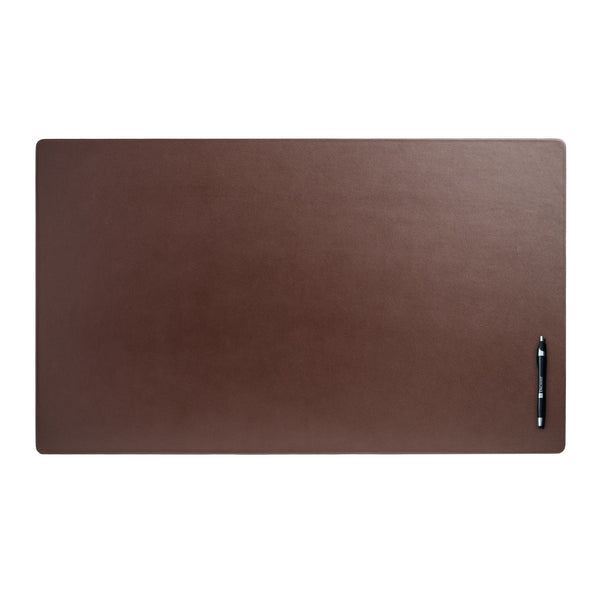 Chocolate Brown Leather 34" x 20" Desk Mat without Rails