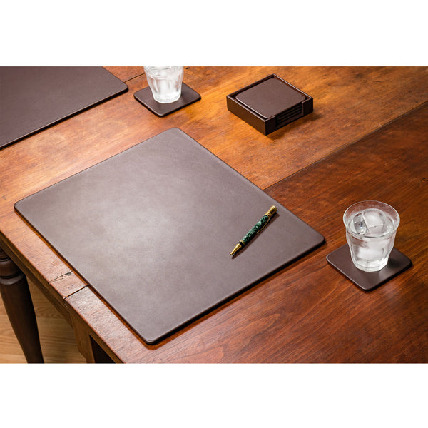 Chocolate Brown Leatherette 17" x 14" Conference Table Pad