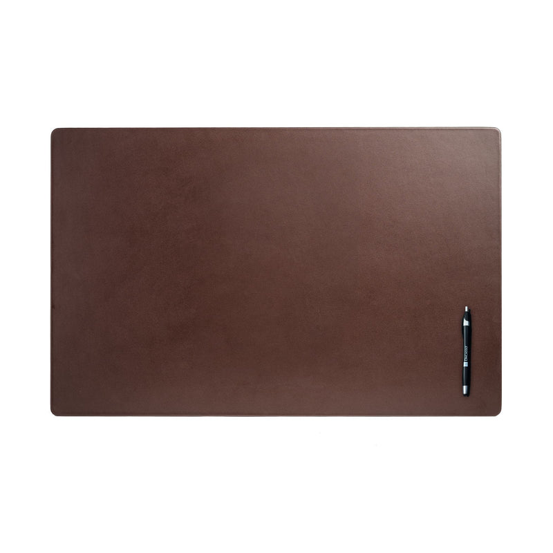 Chocolate Brown Leather 30" x 19" Desk Mat without Rails
