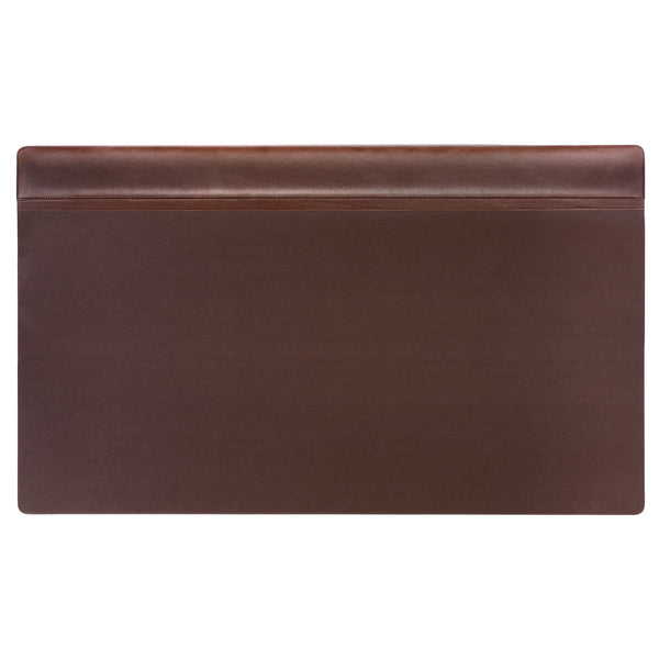 Chocolate Brown Leather 34" X 20" Top-Rail Desk Pad