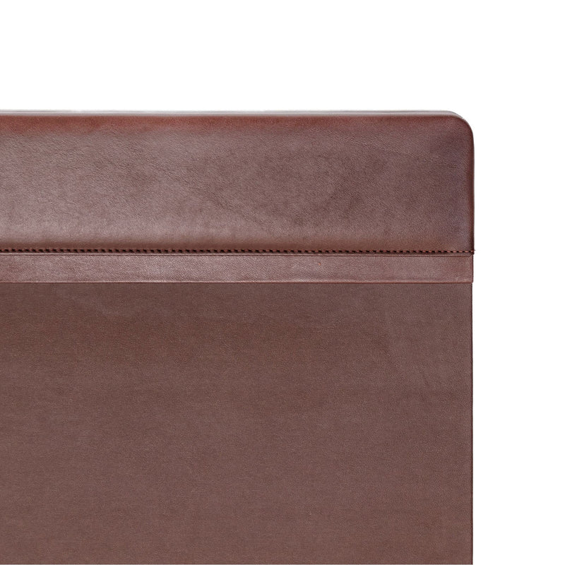 Chocolate Brown Leather 34" X 20" Top-Rail Desk Pad