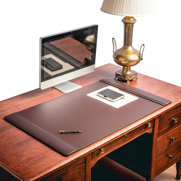 Chocolate Brown Leather 38" x 24" Desk Pad