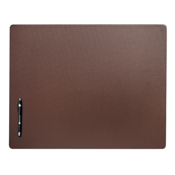 Chocolate Brown Leatherette 24" x 19" Desk Mat without Rails
