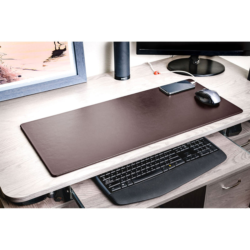 Chocolate Brown Leather 30" x 12.5" Keyboard/Mouse Desk Mat
