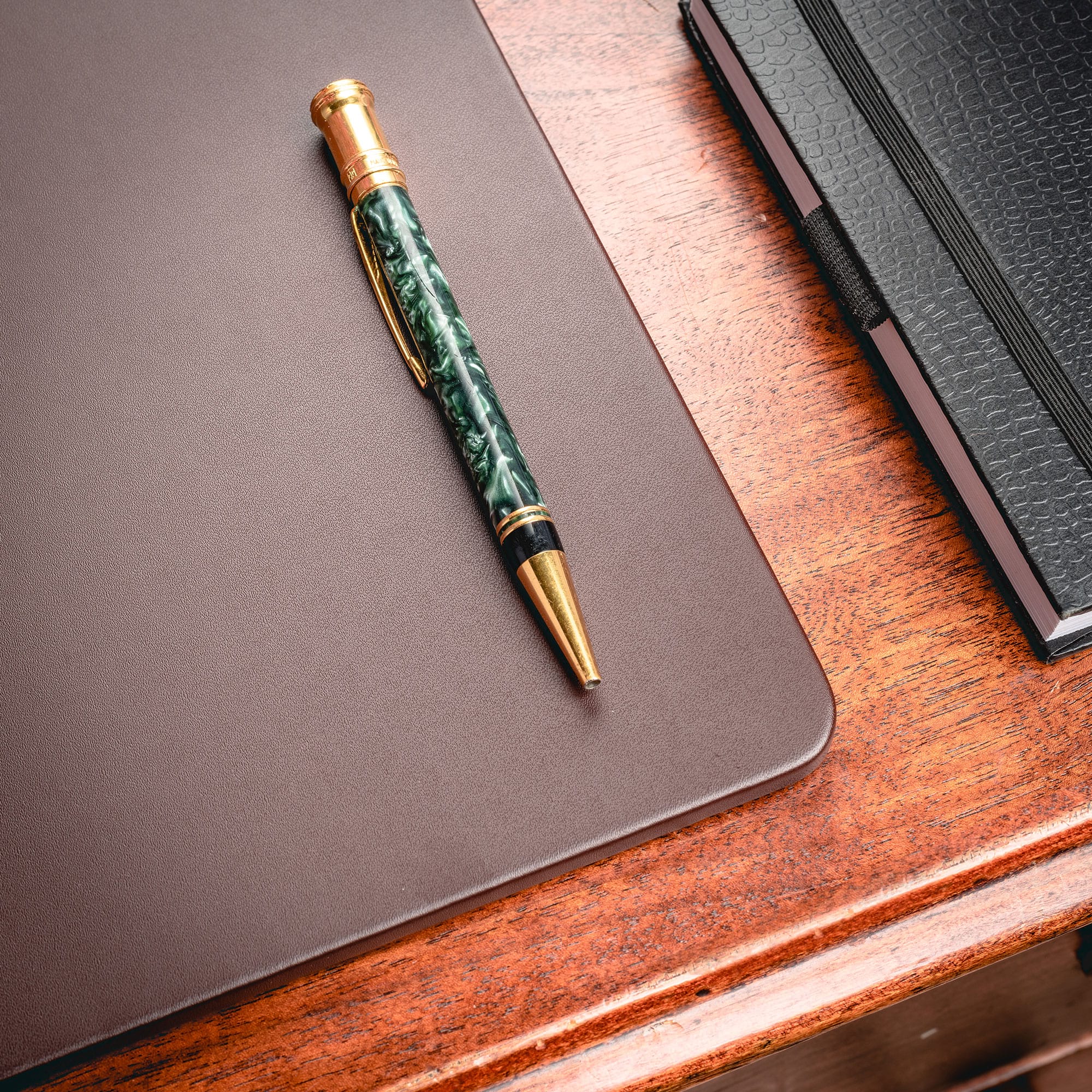 Chocolate Brown Leatherette 22" x 14" Conference Pad