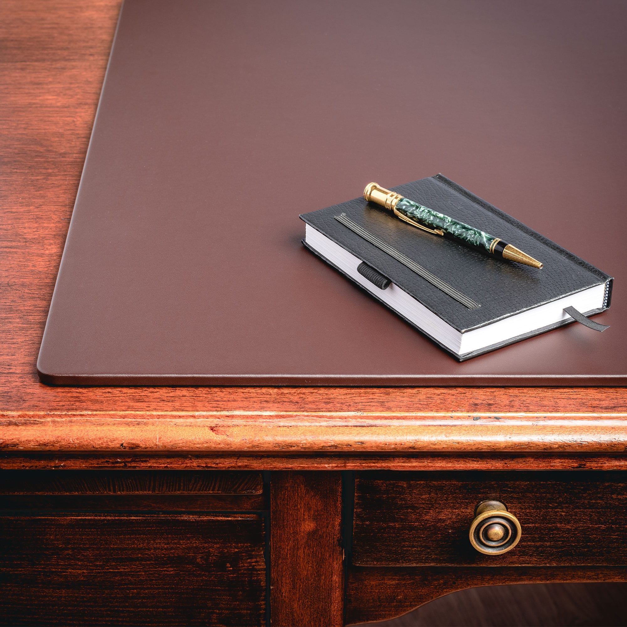 Chocolate Brown Leatherette 22" x 14" Conference Pad