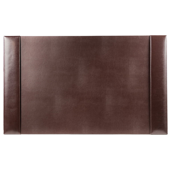 Dark Brown Bonded Leather 30" x 18" Side-Rail Desk Pad