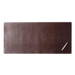 Dark Brown Bonded Leather 36" x 17" No Core Rollable Desk Mat/Pad