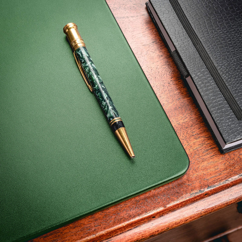 Dark Green Leather 17 x 14 Conference Table Pad