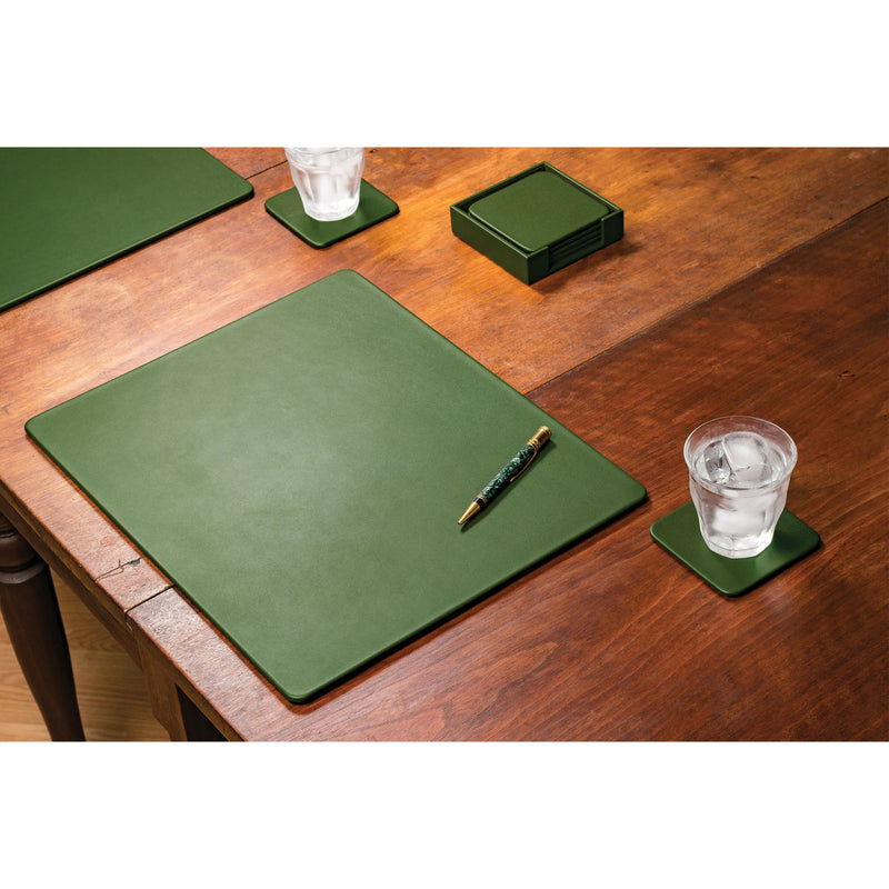Dark Green Leather 17 x 14 Conference Table Pad