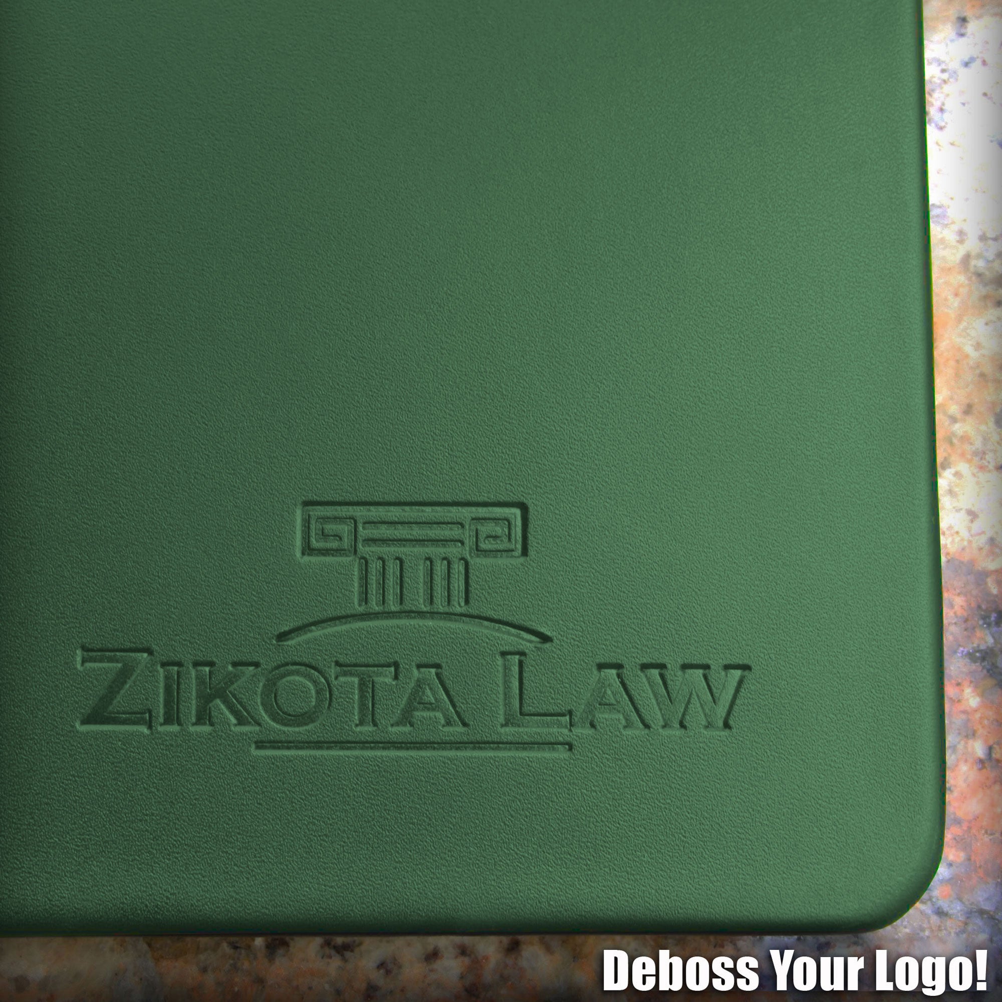 Dark Green Leather 17 x 14 Conference Table Pad