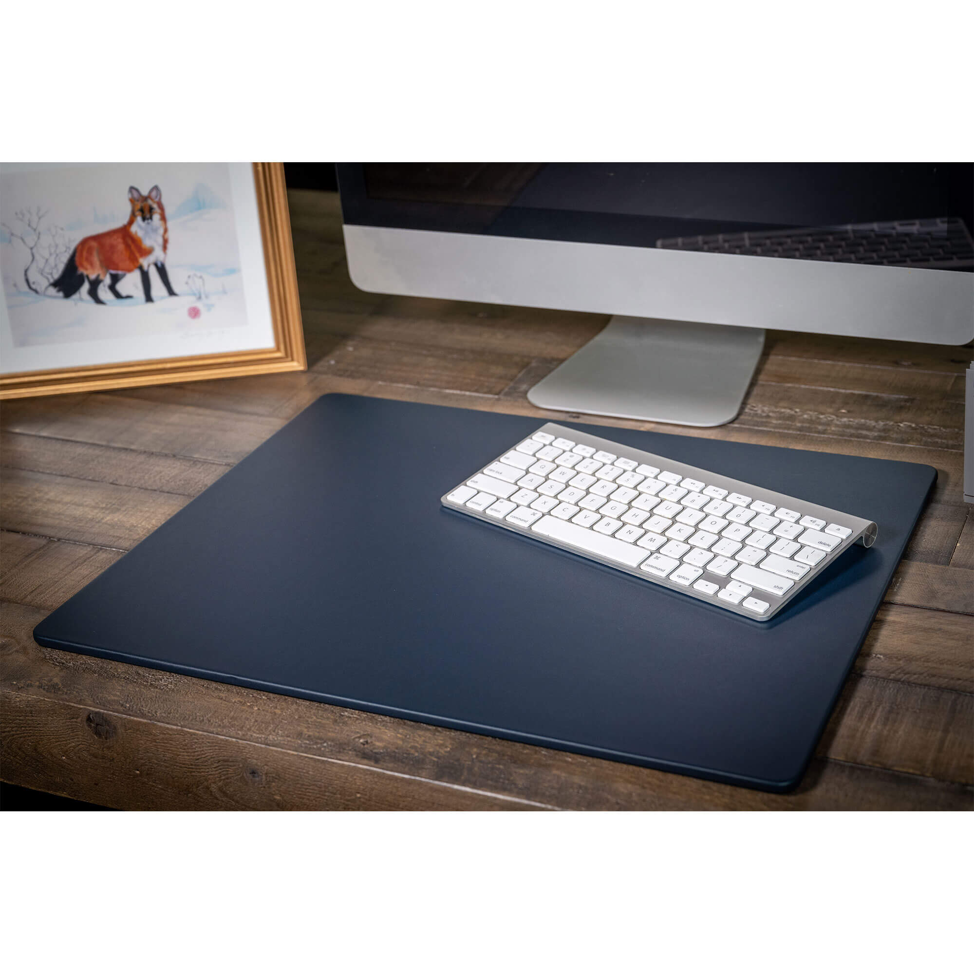 Navy Blue Leatherette 20" x 16" Conference Table Pad
