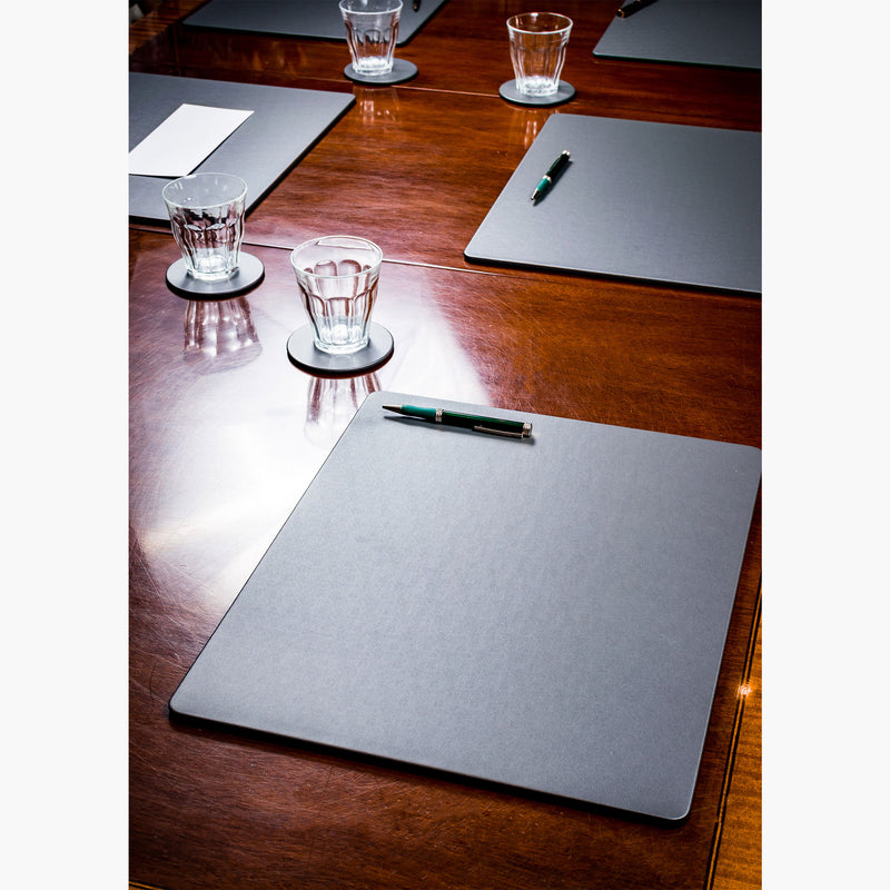 Gray Leather 17 x 14 Conference Table Pad