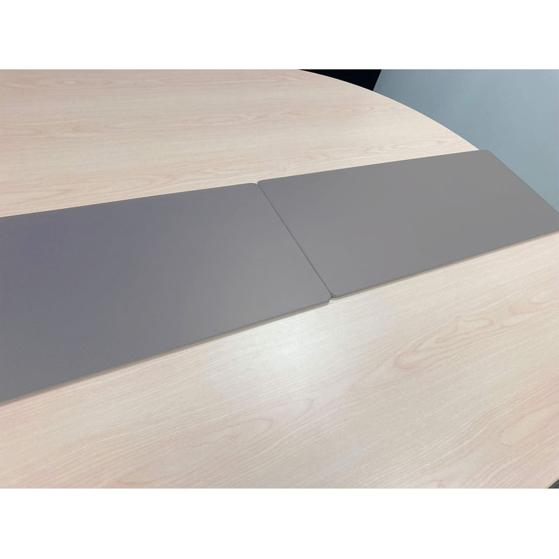 Gray Leather 30" x 12.5" Conference Table Single Runner
