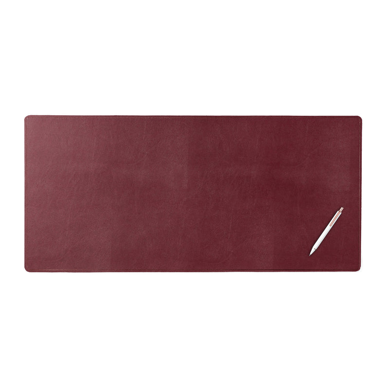 Burgundy Bonded Leather 32" x 15" No Core Rollable Desk Mat/Pad