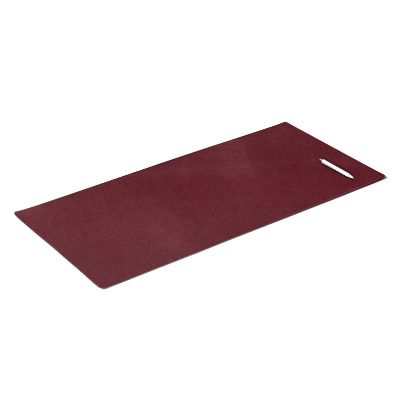 Burgundy Bonded Leather 36" x 17" No Core Rollable Desk Mat/Pad