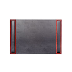 Mahogany (Rosewood) & Black Leather 25.5" x 17.25" Side-Rail Desk Pad